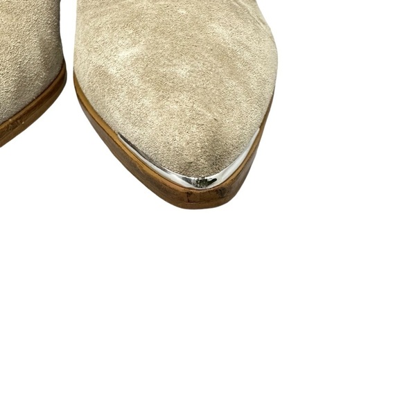 Marc Fisher Beige Yale Pointy‎ Toe Chelsea Suede Leather Women’s Bootie Size 8M - Picture 9 of 14